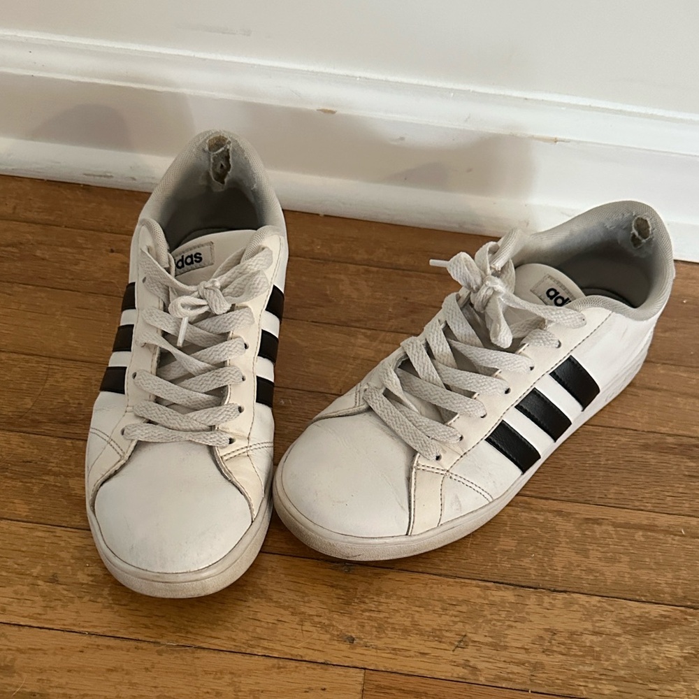Adidas Classic White and Black Sneakers
